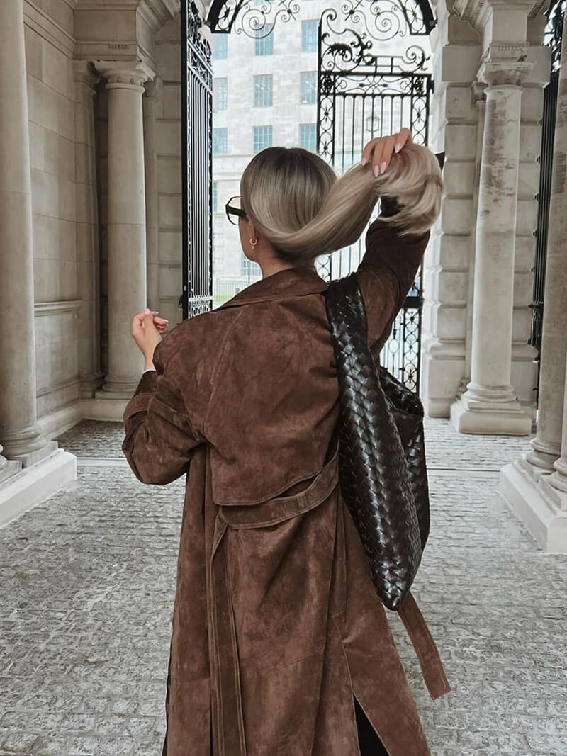 Sovelle™ – Luxe Suede Trench Coat