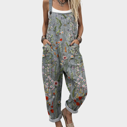 Comfortable printed dungarees