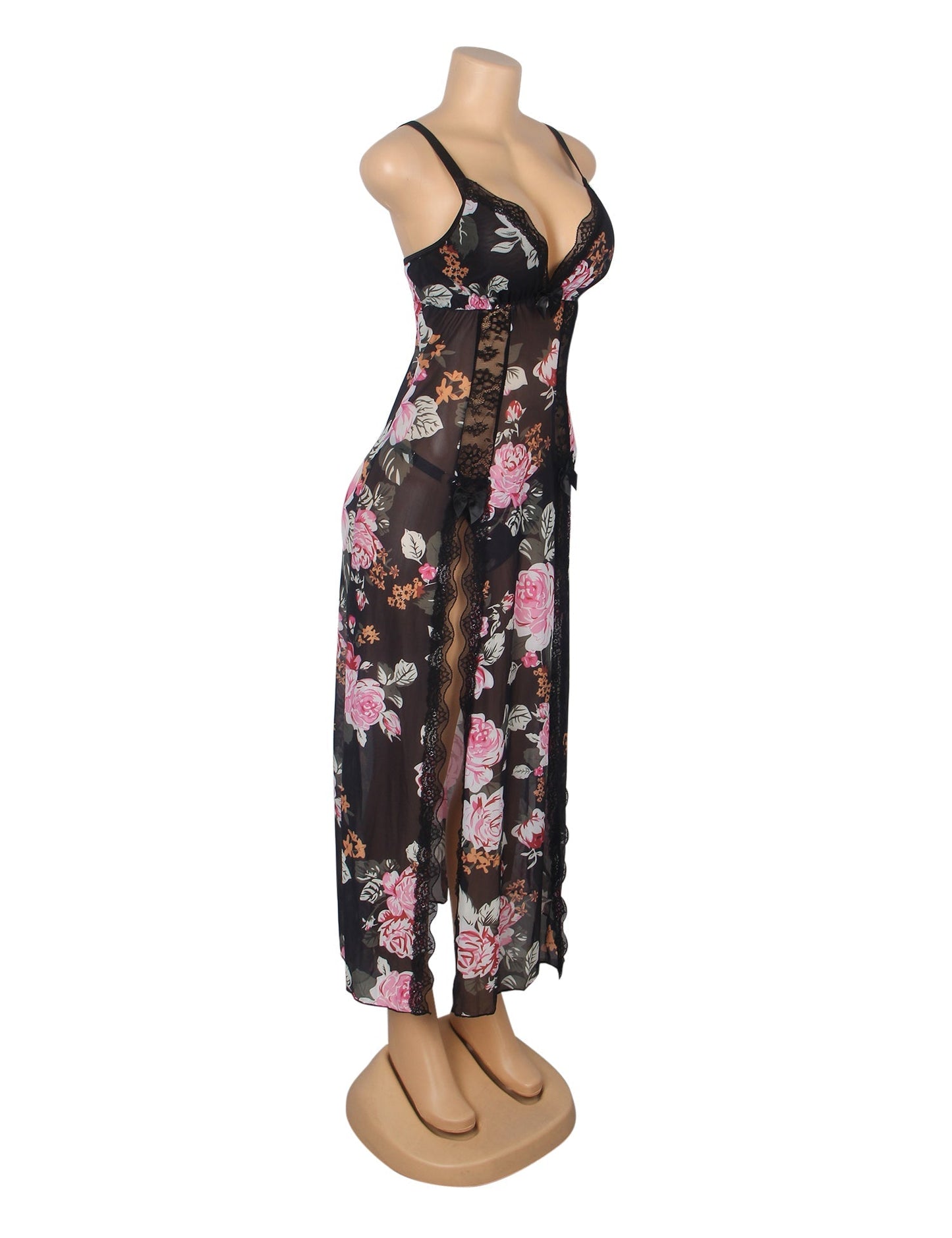 Valentina Rosé™ | Lace Split Maxi Negligee