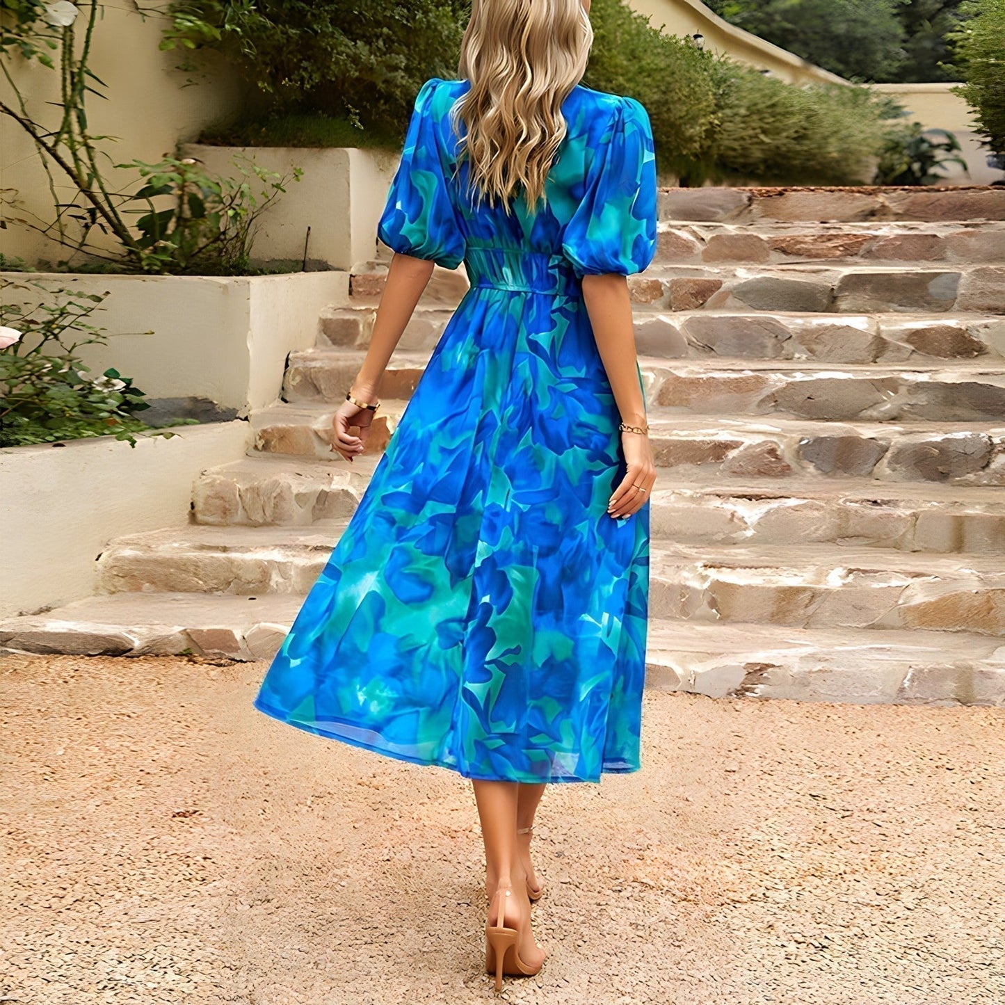 Elara – Floral Print Maxi Dress