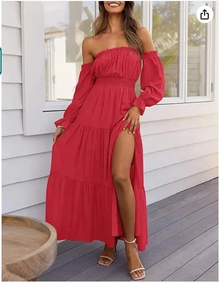 Elara – High-Slit Lace Evening Dress