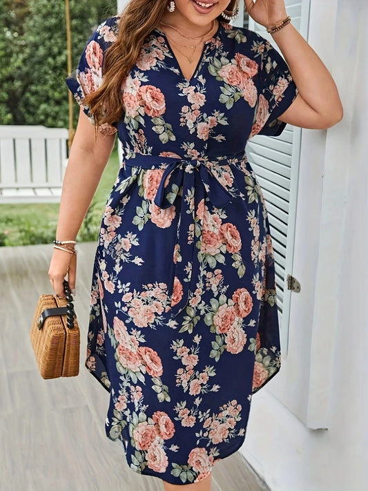 Elanora – Floral Tie-Waist Summer Dress