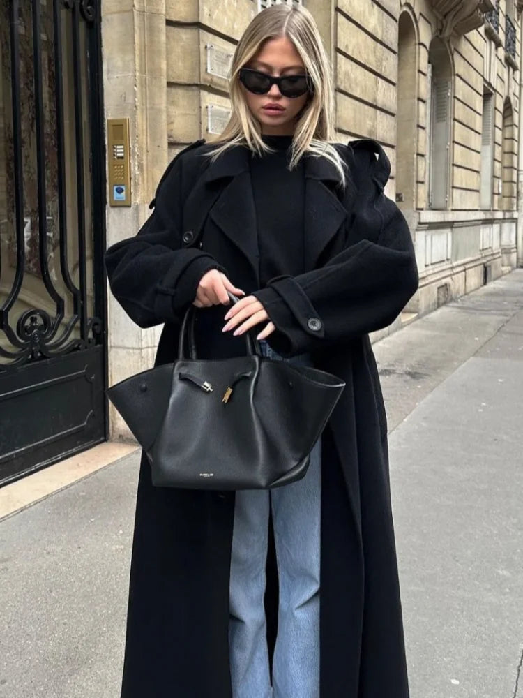 Serelle™ – Classic Black Coat
