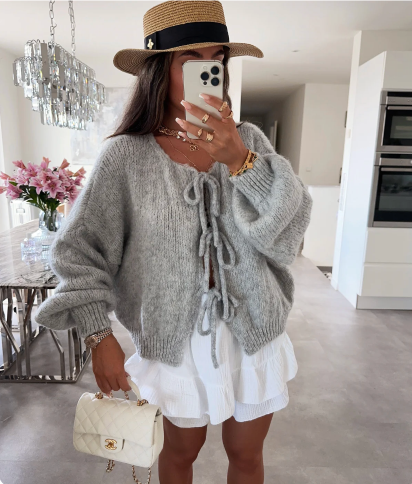 Celestra™ – Knitted Bow Cardigan