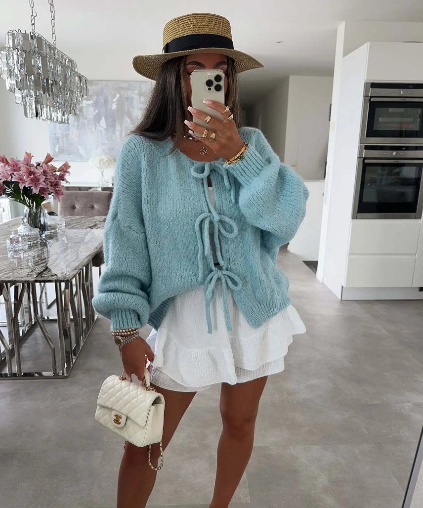 Celestra™ – Knitted Bow Cardigan