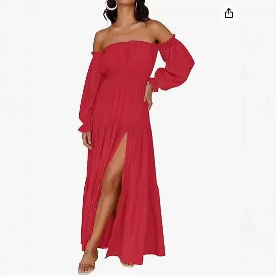 Elara – High-Slit Lace Evening Dress