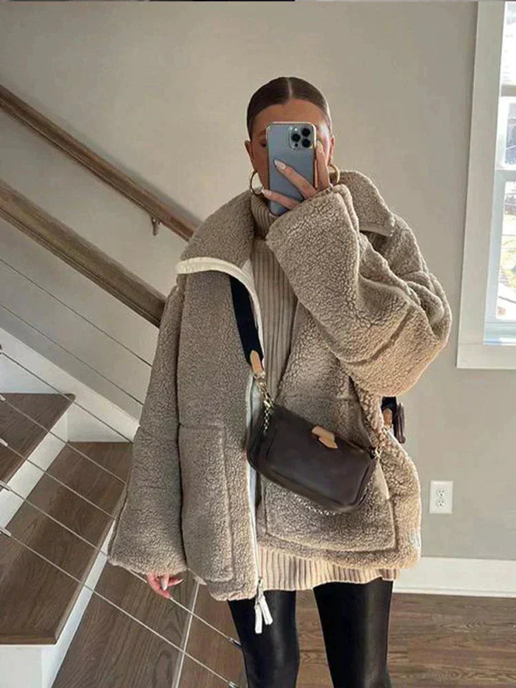 Celestra™ – Luxe Zip-Up Teddy Jacket