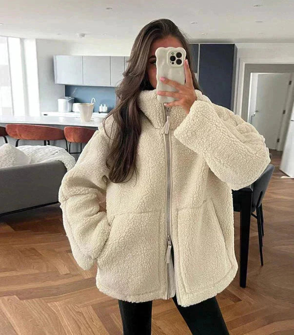 Celestra™ – Luxe Zip-Up Teddy Jacket