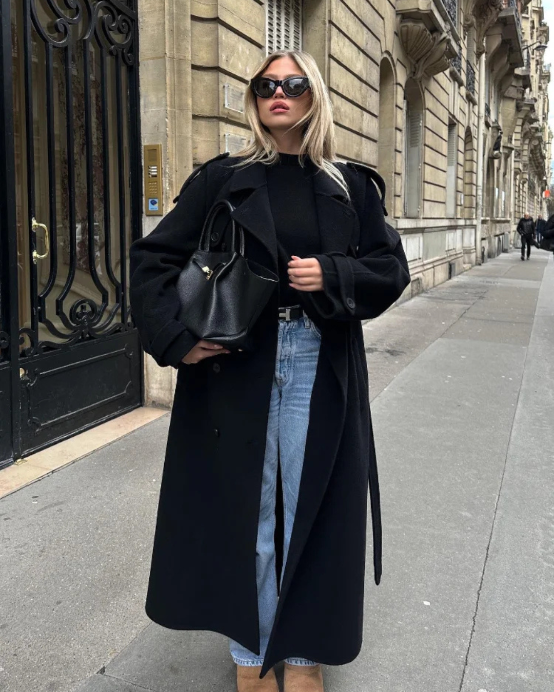 Serelle™ – Classic Black Coat