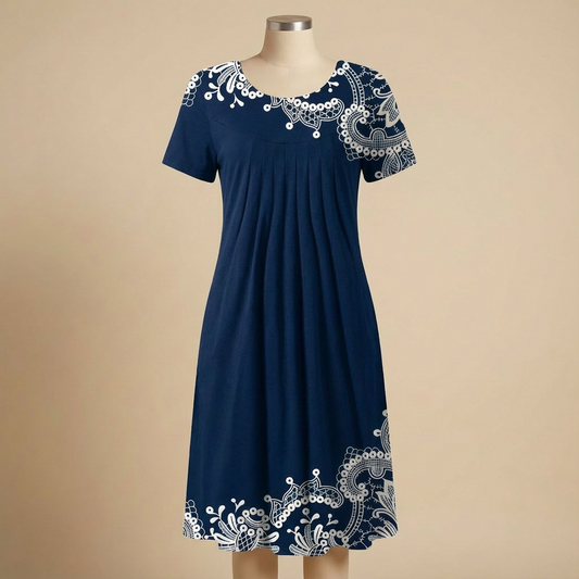 Alinta – Embroidered Soft Drape Dress