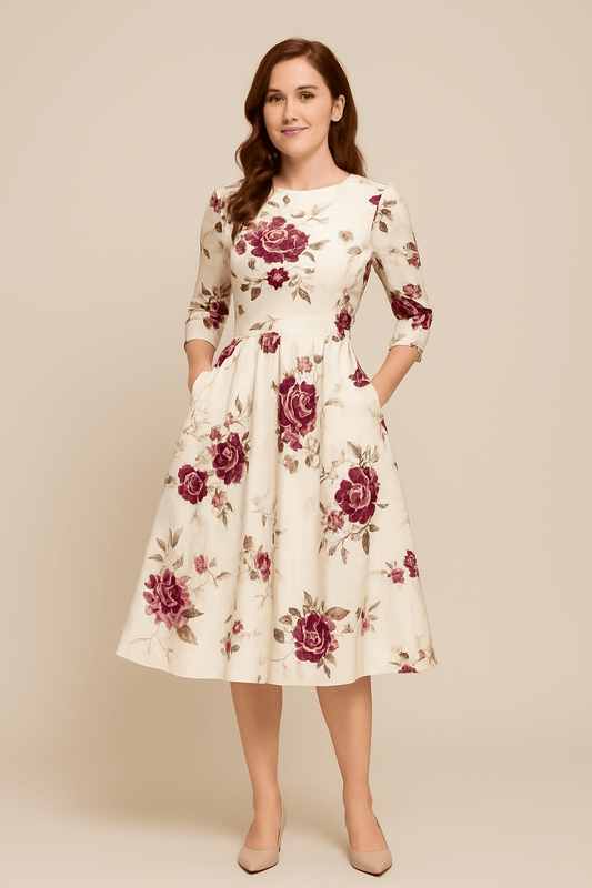 Joy™ | Floral A-Line Midi Dress