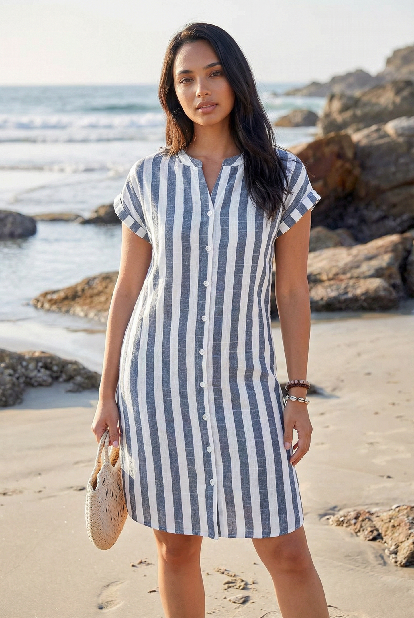 Grace | Coastal Chic – Lightweight Striped Shirt Dress