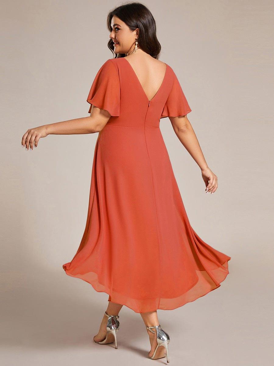 Zara – Plus Size V-Neck High-Low Chiffon Dress