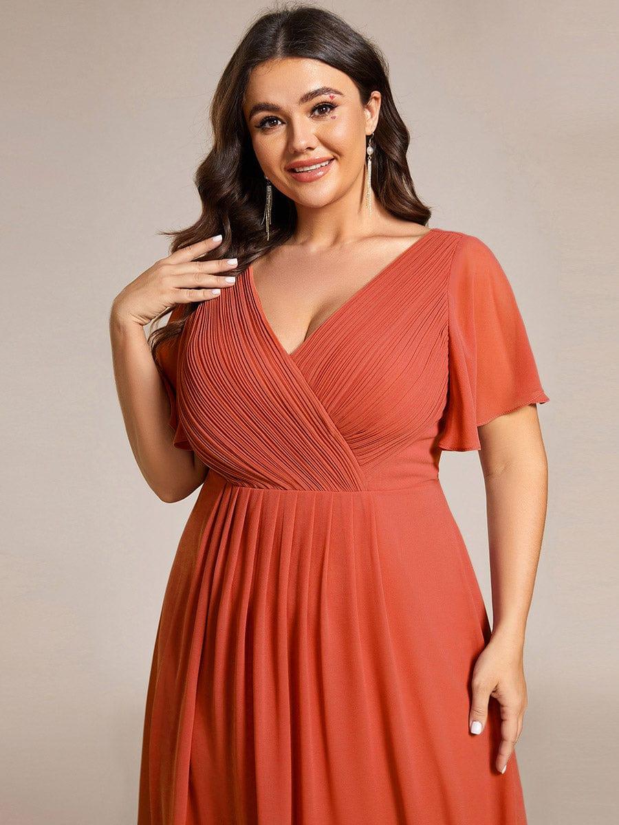 Zara – Plus Size V-Neck High-Low Chiffon Dress