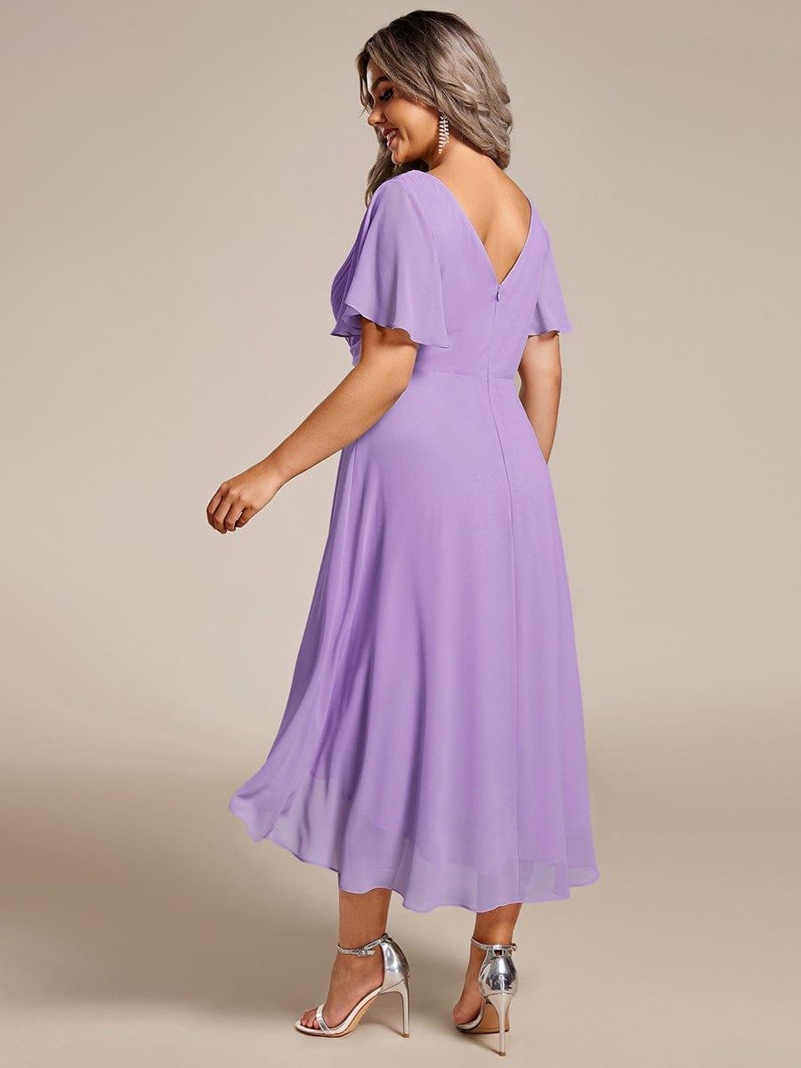 Zara – Plus Size V-Neck High-Low Chiffon Dress