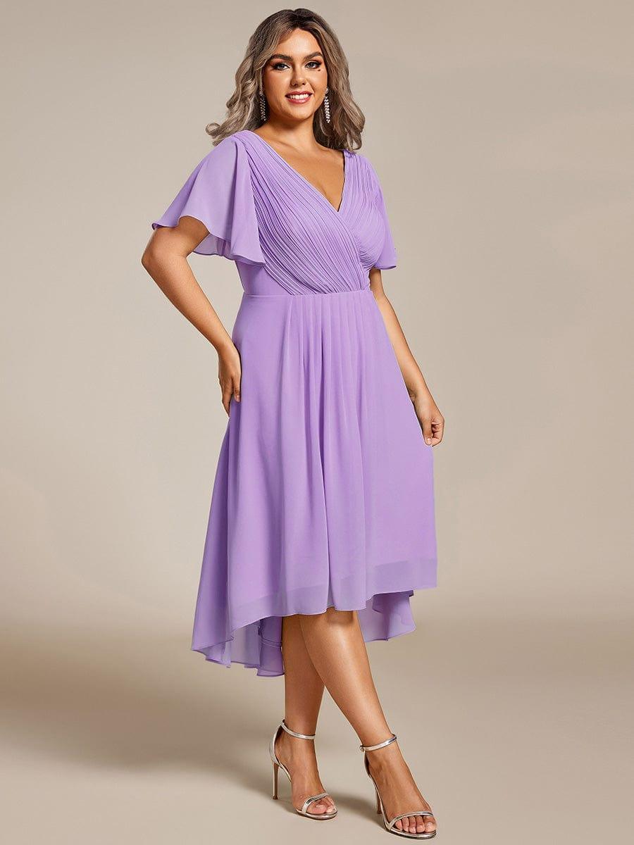 Zara – Plus Size V-Neck High-Low Chiffon Dress