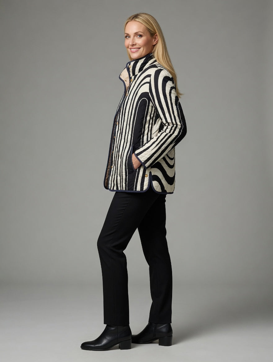 COLETTE™ | Casual Quilted Jacket with Abstract Geometric Design