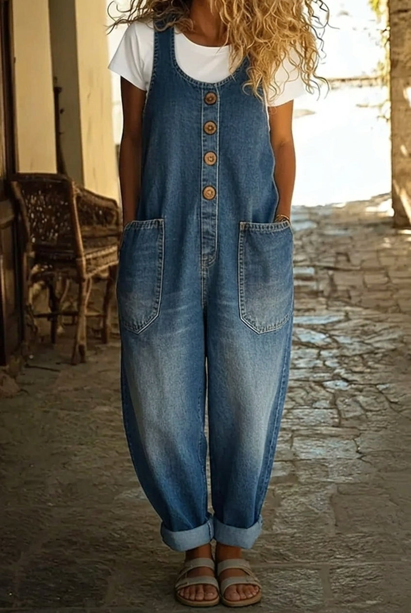 Saylor - Vintage Washed Cotton Denim Overall