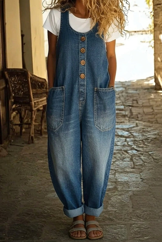 Saylor - Vintage Washed Cotton Denim Overall