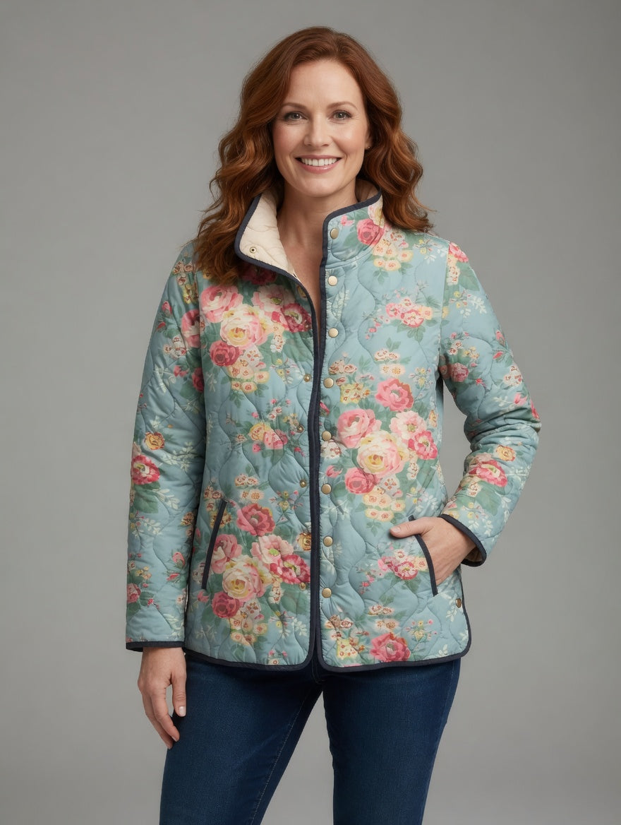 FINLEY™ | Quilted Printed Flower Jacket