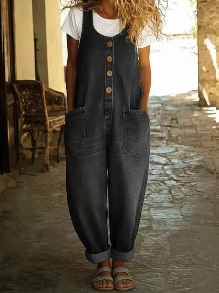 Saylor - Vintage Washed Cotton Denim Overall