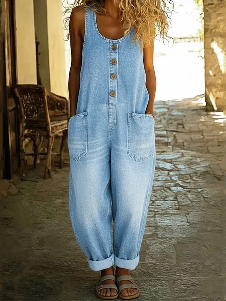 Saylor - Vintage Washed Cotton Denim Overall