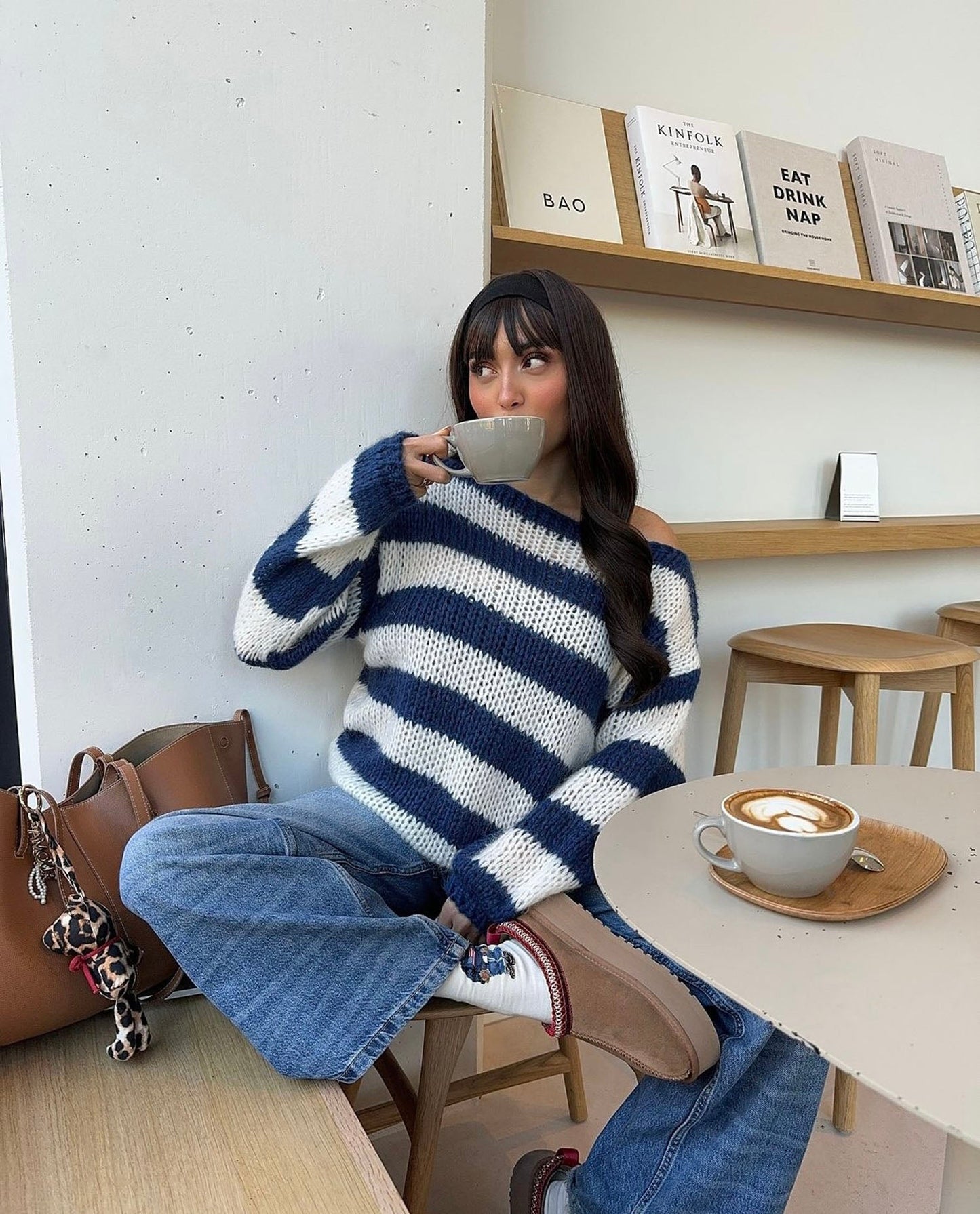 Celoren™ – Striped Off-Shoulder Sweater